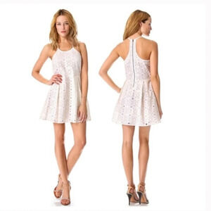 Madison Marcus Ivory Eyelet Racerback Fit & Flare Dress Size Small